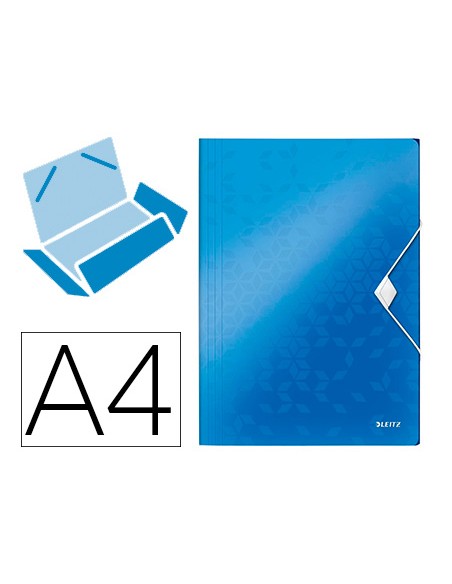Carpeta leitz wow gomas solapas polipropileno din a4 color azul