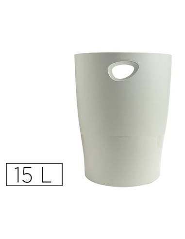 Papelera plastico exacompta ecoblack gris 15...