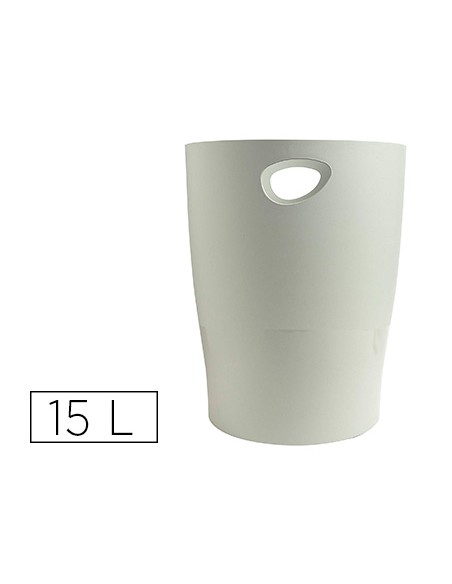 Papelera plastico exacompta ecoblack gris 15 litros