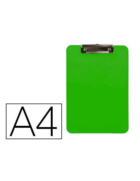 Portanotas q-connect plastico din a4 verde 2,5mm