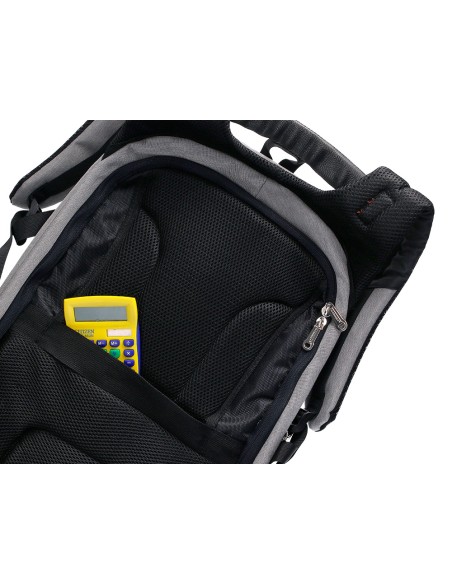 Mochila para portatil q-connect 18\" negra / gris poliester impermeable 460x170x310 mm