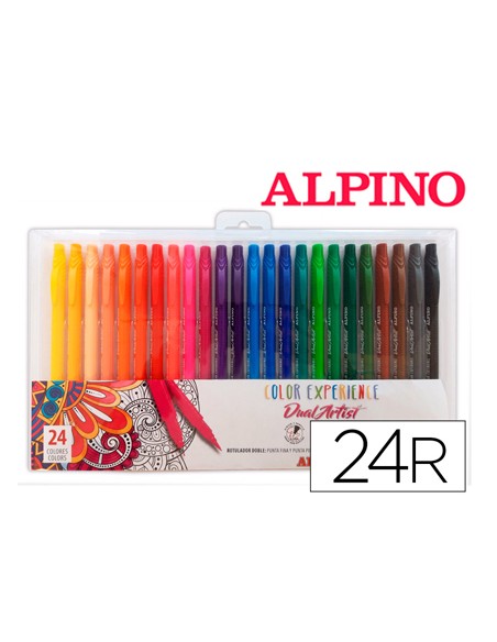 Rotulador alpino dual artist color experience estuche de 24 unidades colores surtidos