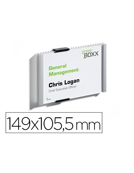 Identificador portanombre durable aluminio placa acrilica antirreflectante para puertas 149x105,5 mm