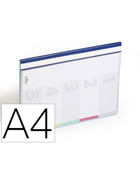 Carpeta clasificadora con fastener durable divisoflex din a4 con 5 separadores e indice lomo color azul