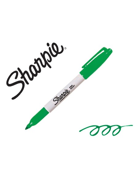 Rotulador sharpie permanente punta fina verde