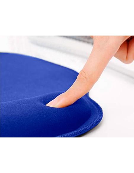 Alfombrilla para raton q-connect con reposamuñecas ergonomica de gel color azul 225x240x20 mm