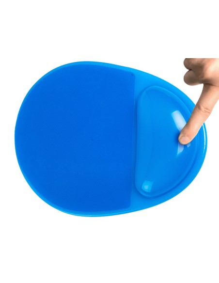 Alfombrilla para raton q-connect reposamuñecas de gel pvc color azul 210x245x20 mm