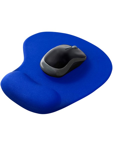 Alfombrilla para raton q-connect reposamuñecas de gel color azul 190x230x20 mm