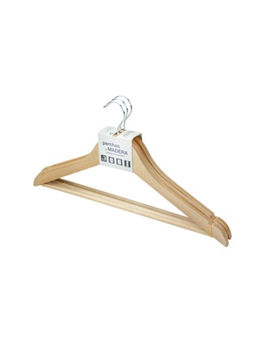 Percha kerkom madera natural barnizada pack de...