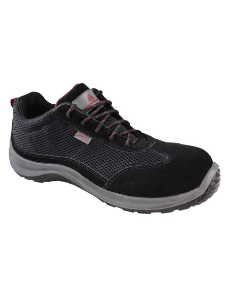 Zapatos de seguridad deltaplus asti piel de serraje afelpado suela de composite negro talla 45