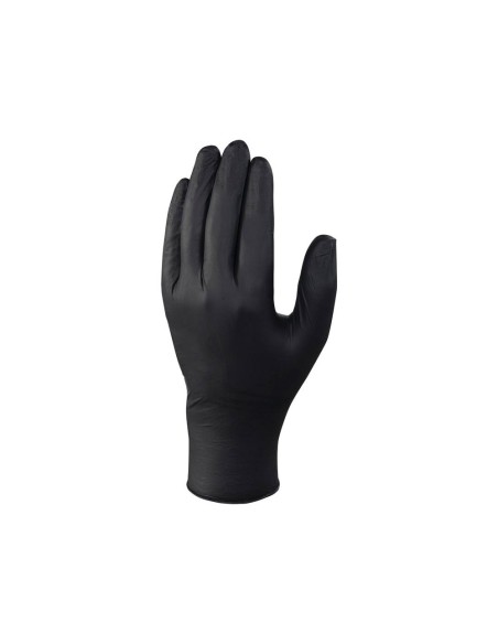 Guantes deltaplus de nitrilo desechable negro caja de 100 unidades talla 6-7