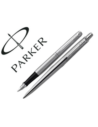Juego parker duo jotter acero ct boligrafo + pluma
