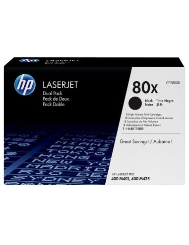 Toner hp laserjet pro 80x m401 m425 negro pack...