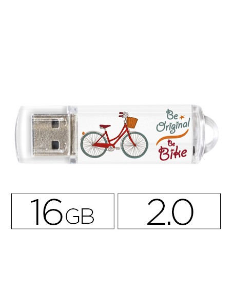 Memoria usb techonetech flash drive 16 gb 2.0 be bike
