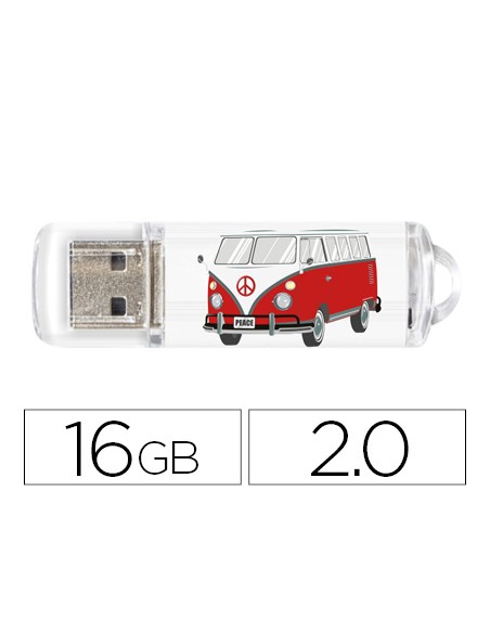 Memoria usb techonetech flash drive 16 gb 2.0 camper van-van