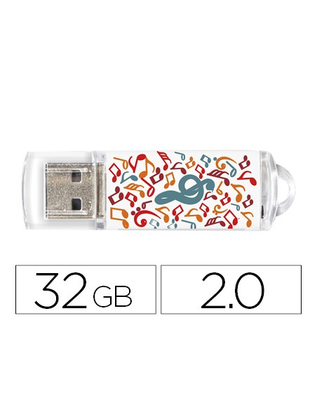 Memoria usb techonetech flash drive 32 gb 2.0 music dream