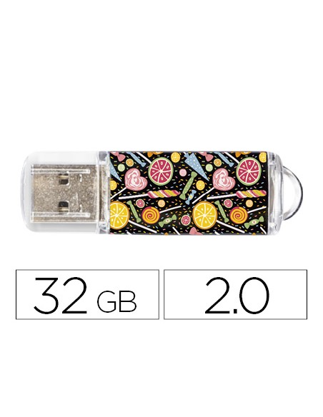 Memoria usb techonetech flash drive 32 gb 2.0 candy pop