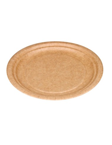 Plato carton biodegradable marron 22 cm paquete...