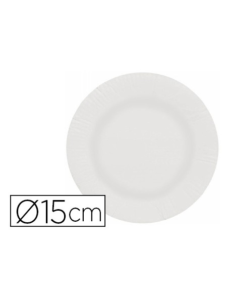 Plato papel reciclable blanco 15 cm paquete 100 unidades