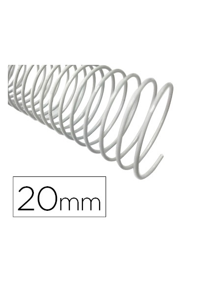 Espiral metalico q-connect blanco 64 5:1 20mm 1,2mm caja de 100 unidades
