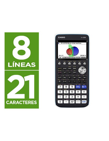 Calculadora casio fx-cg50 cientifica grafica 8 lineas 21 caracteres pantalla color 3d memoria 16 mb conexion usb