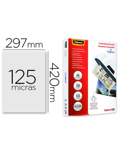 Bolsa de plastificar fellowes brillo din a3 125...