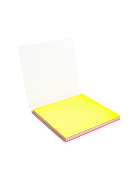 Bloc de notas electrostaticas quita y pon q-connect 70x70 mm 100 hojas 5 colores fluorescentes