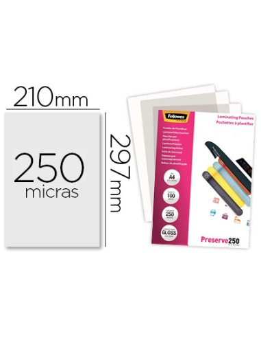 Bolsa de plastificar fellowes brillo din a4 250...