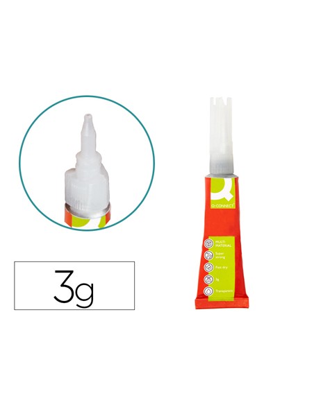 Pegamento q-connect adhesivo instantaneo fuerte 3 g unidad