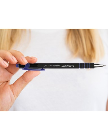 Boligrafo q-connect retractil con grip 0,7 mm...