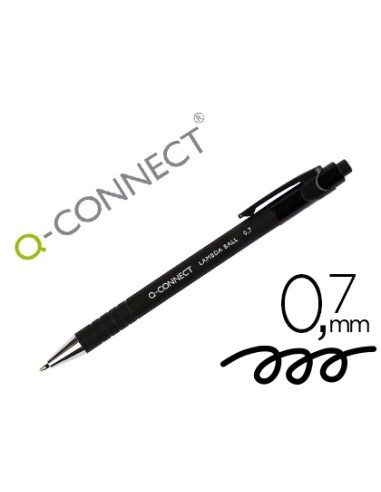 Boligrafo q-connect retractil con grip 0,7 mm...