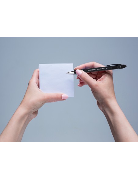 Boligrafo q-connect retractil con grip 0,7 mm color negro