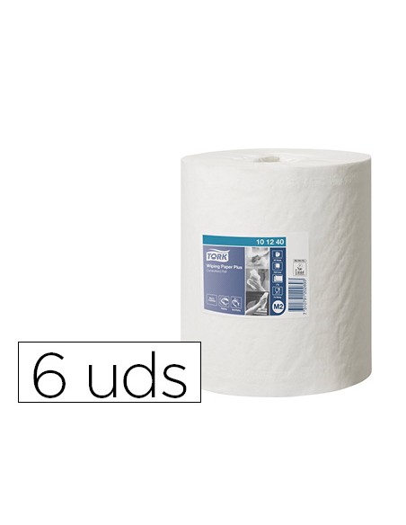 Papel secamanos tork extra ancho 215 mm largo 160 m 2 capas para dispensador m2 paquete de 6 unidades
