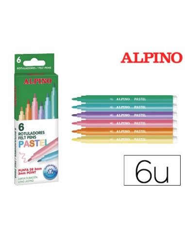Rotulador alpino standard pastel caja de 6...