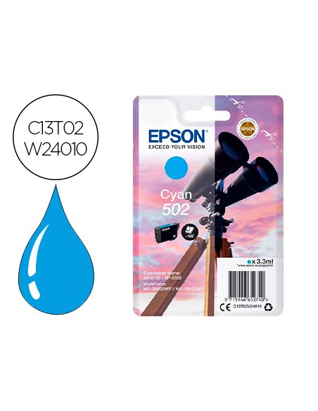Ink-jet epson 502 xl expression home xp 5100 / 5105 workforce wf 2860 / 2860dwf cian 470 paginas
