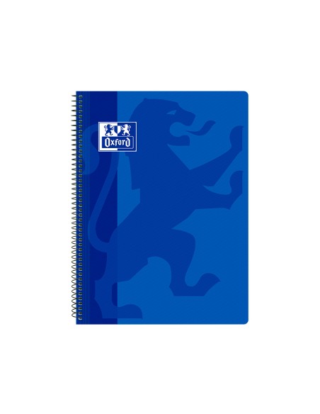 Cuaderno espiral oxford school classic tapa polipropileno folio 80 hojas cuadro 4 mm con margen azul