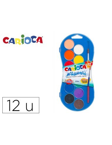 Acuarela carioca 12 colores con pincel estuche...