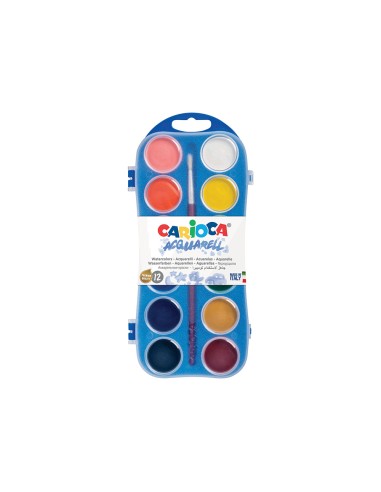 Acuarela carioca 12 colores con pincel estuche...