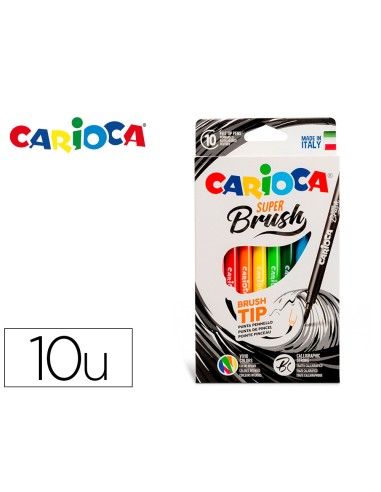 Rotulador carioca super brush caja de 10...