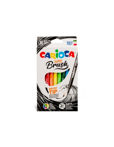 Rotulador carioca super brush caja de 10...