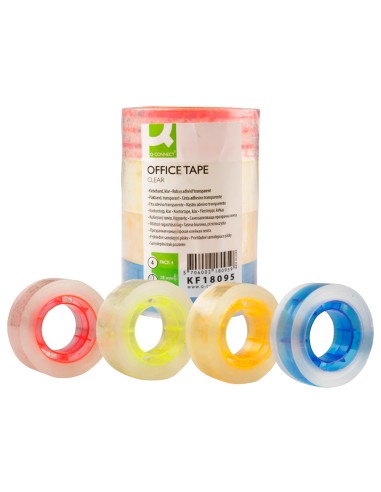 Cinta adhesiva q-connect transparente 25 mt x...