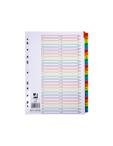 Separador numerico q-connect carton 1-50 juego...