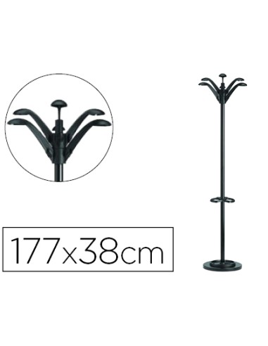 Perchero metalico unilux flora pie 6 colgadores...
