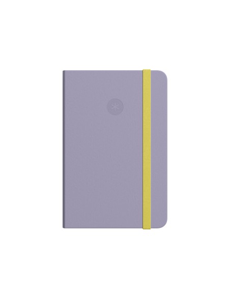 Cuaderno con gomilla antartik notes tapa dura a5 hojas lisas morado y amarillo 100 hojas 80 gr fsc