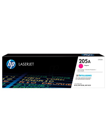 Toner hp 205a laserjet m154a / 154nw / mfp m180n / 181fw magenta 900 paginas