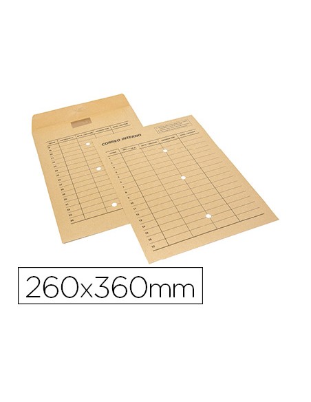 Sobre sam bolsa kraft natural 120 gr cierre multiadhesivo 260x360 mm correo interno 3 taladros impreso 2 caras caja