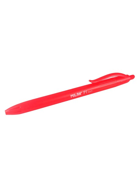 Boligrafo milan p1 retractil 1 mm touch rojo