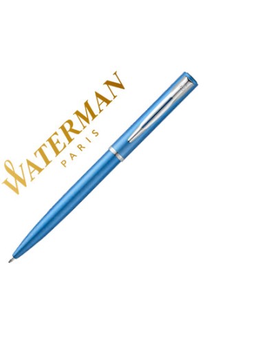 Boligrafo waterman allure laca azul en estuche...