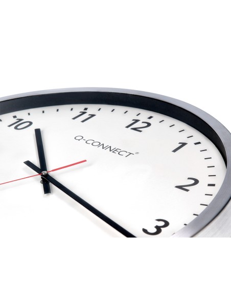 Reloj q-connect de pared plastico oficina redondo 50 cm marco cromado