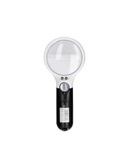 Lupa q-connect electrica aro abs 75 mm 3 aumentos 3 bombillas led lente 70 mm